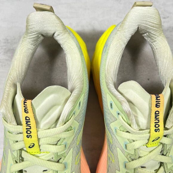 Asics Novablast 4 Paris Running Shoes - Women's Size 9 - Green Yellow - Picture 8 of 10